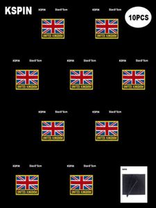 Rectangle National Flag Patch Hook Loop United Kingdom Badges Armband 3D Stick on Jacket Backpack Stickers9767424