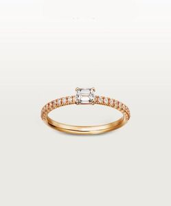 Love Diamond Ring Designer Jewlery Women zaręczyny Pierścionki ślubne luksus moissanite pierścień Rose złoto srebrne tytan8660502