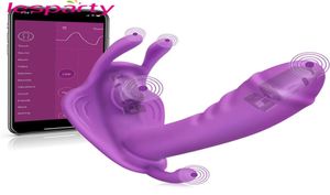 Indossare giocattoli sessuali per vibratori di farfalla di dildo per l'app del masturbatore dell'orgasmo di coppia Remote Control vibratori di dildo Bluetooth per donne26803419597