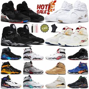 Scarpe da basket da uomo 8s 8s Gunsmoke allevato Playoff Burgundy Burgundy White Aqua Chrome Taxi Champagne South Beach Sports Trainer