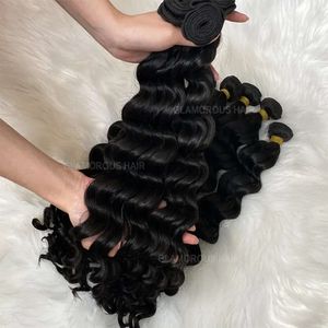 Estensioni di capelli malesi a doppia vendita più vendute Glamour estensioni di capelli malesi 100% trama umana trama peruviana peruviana indiana Brasiliana Brasiliani intreccia 3 bundle