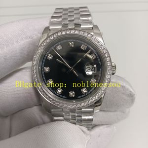 AUTUNE POTO Diamond Automatico orologio medio 36 mm Ladies Dialcero nero 126234 Bracciale Jubilee in acciaio inossidabile BP BP Factory Mechanical Women BBF Orologi