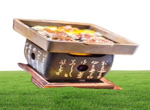 Mini Square Rock Barbecue Pan Japanese Text Barbecue Grills BBQ On Table Teppanyaki Steak Plate High Temperatur Stone Plate 03223014938