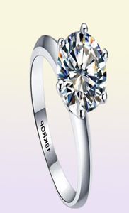 Yhamni Real Pure White Gold Anello da 18 krgp anelli di francobolli set 3 carati cz anelli di nozze di diamanti per donna anello 5076972
