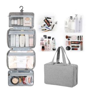 Polyester Wash Waterproof Multifunction Cosmetic Toiletry Travel Storage Organizer Handbag Bathroom Hanging Bag