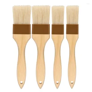 Tools Pastry Brush Basting For Cooking Bristle BBQ Oil & Sauce Wooden Handle Food Baking Durable