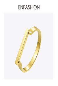 Enfashion personalisierte benutzerdefinierte gravavame name flache balkenmanschette Armband Goldfarbe Armbänder für Frauen Armbänder Armreifen J1907195463788