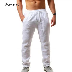 Sweatpants DIMUSI Men's Cotton Linen Pants Male Summer Breathable Solid Color Linen Trousers Fitness Streetwear Gyms Jogger Clothing 3XL