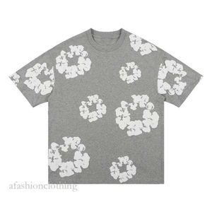 Designer Floral Graphic Harajuku Cotton Print Shorts Men's Demins Tears Shirt Shorts Woman Casual Denim Teers Shirt High Quality Fashion Clothing Blue White 711