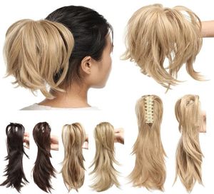 ポニーテール上の12 Quotヘアピースの爪髪のエクステンションのシンセティックヘアクリップヘアピースポニーテールWomen2061700