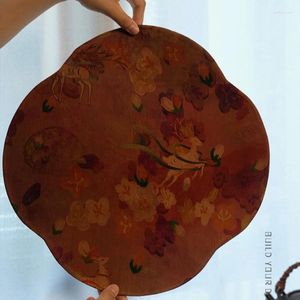 Flatware Sets Yishan Chinese Zen Fragrant Cloud Yarn Tea Retro Brew Mat Table Flag Fabric Art Circular Beverage Ceremony