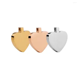 Charms 5pcs 26.5x28mm Blank Heart Pendant 5mm Thick Engraveable Stainless Steel Necklace Jewelry Making Accessories DIY