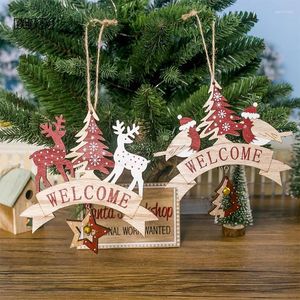 Party Decoration Creative Wooden Pendant Elk Bird Alphabet Printing Bell Tree Door Window Wall Activities Selling Welcome B278D