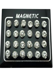 Stud Regelin 12 Parlot 4567mm Round Crystal Rhinestone Magnet Earring Puck Women Herr Magnetic Fake Ear Plug Jewelry9269810