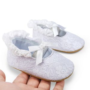 Sapatos de bebê menina primavera verão verão renda arco primeiro andadores de berço macio de berço de berço de berço infantil