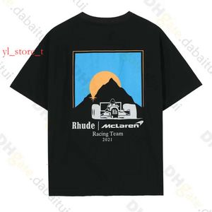 Vår sommaren rhude t-shirt man designer t-shirt kvinnor tees skateboard överdimensionerade män kort ärm t-shirt lyxmärke mäns rhude t-shirts asiatisk storlek s-xxl 7238