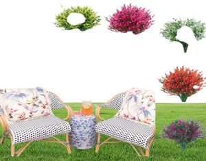 Flores decorativas grinaldas 1pc Provence artificial lavanda jardim ao ar livre de alta qualidade resistente a UV Plantas de arbustos falsos decorati8821265