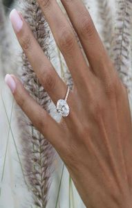 925 srebrne pierścionki ślubne palcem luksusowe owalne pierścienie diamentowe 3CT dla kobiet biżuteria zaręczynowa Anel 8418361