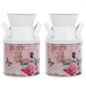 Vase2 PCS Vase Flowers Bouquets Ardarce Iron Container Water Jug Home Floral Holder Pot Dedorative Modern