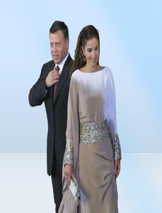 Yeni Varış Müslüman Gece Elbiseler Uzun Kollu Dubai Kaftan Boncuklu Sash İslami Abaya Faslı Parti DR4177295