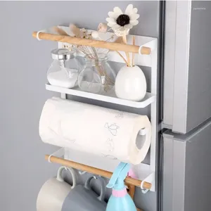 Kitchen Storage Magnetic Refrigerator Shelf Detachable Fridge Holder Wall Hanger Organizer Spice Metal Tools