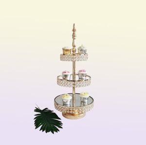 Andra Bakeware 315st Crystal Cake Stand Set Metal Mirror Cupcake Decorations Dessert Pedestal Wedding Party Display Tray Drop Del5969432