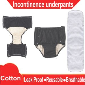 Byxor äldre inkontinens byxor underkläder tvättbar vuxen tyg blöja bomull läcka bevis andas återanvändbar
