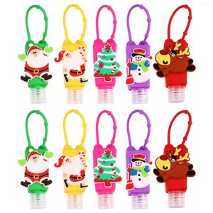 Garrafas de armazenamento 10 PCs Christmas Silicone Tampe Casos de Viagem de Viagem 30 ml de Sílica Gel de Silica ao ar livre Sanatizador manual