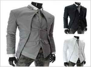 New Brand Men British Style Slim Suits Mens Stylish Design Blazer Casual Business Fashion Jacket Men039s Clothing Simple Ou9793391