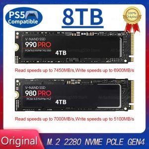 Pudełka 2024 Oryginalne 980 990 Pro SSD NVME PCIE 4.0 1 TB 2TB Gaming M2 Wewnętrzny dysk stałego MemoryCard Kontrola termiczna dla PS5