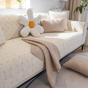 Stol täcker tjock plysch soffa tryckt fyra säsonger handduk anti-halkkombination soffdyna slipcover för vardagsrumsskydd