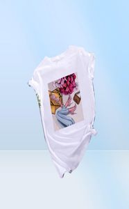 Women039s Kurzarm T -Shirt White Tops High Heel Schuhe gedruckt T -Shirt 2022 Frau T -Shirts Sommer Tee Femme Modekleidung3775466