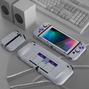 Fälle Playvital AlterGrips Classics Snes Style Dockable Schutzfall Ergonomische Abdeckung für NS -Switch mit Bildschirm Protectorthumb Grips