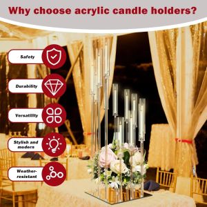 Clear Floor Candle Holders With Round Mirror Base Glass Candle Holder Engagements Candlesticks for Centerpieces Candles & Stick
