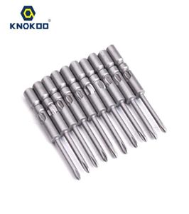 Knokoo 10pcs Lot 4 40 2 0 0 śrubokrętny bit wiertarki 40 mm śrubokręty H4 Shank Magnetyczne Phillips W kształcie krawędzi Kierowca 203M1552115