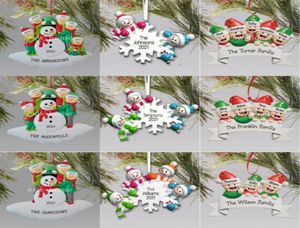 Christmas Ornaments Decorations Quarantine Survivor Resin Ornament Creative Toys Tree Decor For Mask Snowman Hand Sanitized Family5002814