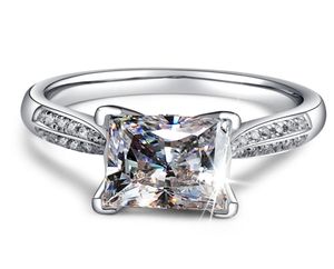 A anéis de casamento de alta qualidade Brand Jeia Sona Zirconia Diamond 925 Sterling Silver Engagement Anéis para Women6462449