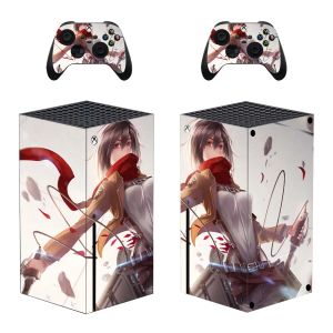 Adesivos ataques com titan skin skin skin skin campa para xbox séries x console e 2 controladores xbox séries x adesivo de pele vinil