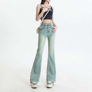 2024 Spring New Design High midja Hög elastiska jeans Kvinnor byxor bantar byxor