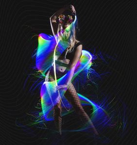 Programmerbar LED -fiberoptisk pisk 70inch 360 ° Swivel Super Bright Light Up Rave Toy EDM Pixel Flow Lace Dance Festival4057456