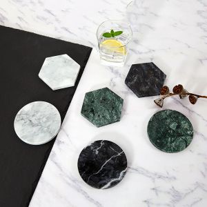 Creative Luxury Marble Ceramic Coaster Drink Copo Céfil da almofada Tapa de jantar Placemat Dining Table Decoration 1pcs