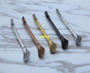 İçme Pipetleri 20pcs/lot Ücretsiz 304 Paslanmaz Çelik Saman Filtre El yapımı Yerba Mate Bombilla Kabak Yıkanabilir Uygulama Kahve Kaşığı