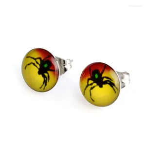 Stud Earrings 20pairs 10mm Spider Pattern Insect Stainless Steel Plated Jewelry Cute Handmade Gifts Oorbellen