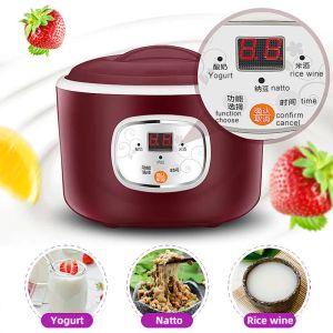 Makers 1.0L Electric Automatisk Yoghurt Maker Multifunktionell termostatisk yoghurtmaskin Risvin Natto Maskin rostfritt stålfoder