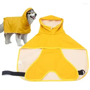 Abbigliamento per cani pioggia poncho pu giallo con protezione del ventre alla pancia giacca durevole che cattura abiti per cucciolo