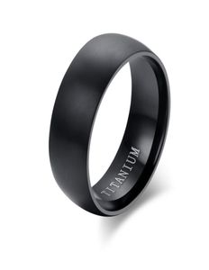 Aliança de casamento masculina em titânio preto anel de anel de anel de anel de anel de cúpula fosco fosco masculino bague masculino masculinos anilos6238453