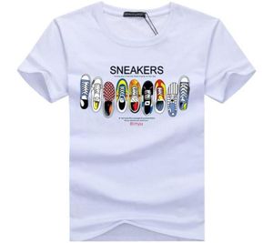 Mens Designer T Shirt Letter Sneaker Print Casual Short Sleeve Black White Fashion Men High Quality Tees Tops4272729