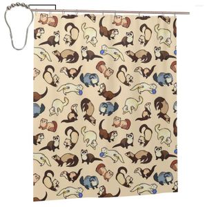 Tende per doccia adorabile tende a pattern per furetto per bagno personalizzato da bagno divertente set da bagno con ganci di ferro regalo per la casa 60x72in