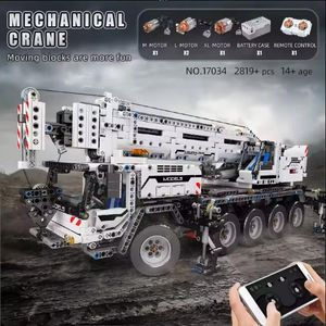 17034 Технические инженерные строительные блоки Electric Mobile Crane Mk II Truck Model Moc строительные блоки