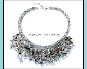 Kedjor halsband hängar smycken handarbete virkade kristall fallande linjer halsband fashionabla kvinnliga gåva drop deli dhqvo7656288